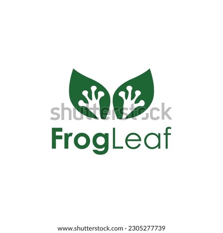 Frog leaf logo design templates simple