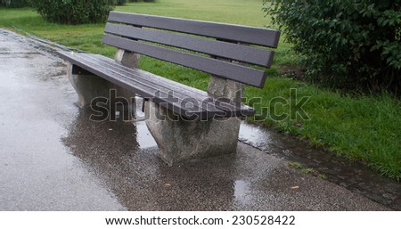 Bench in the summer park