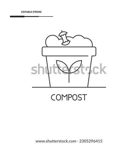 Compost Line Icon Vector Design.