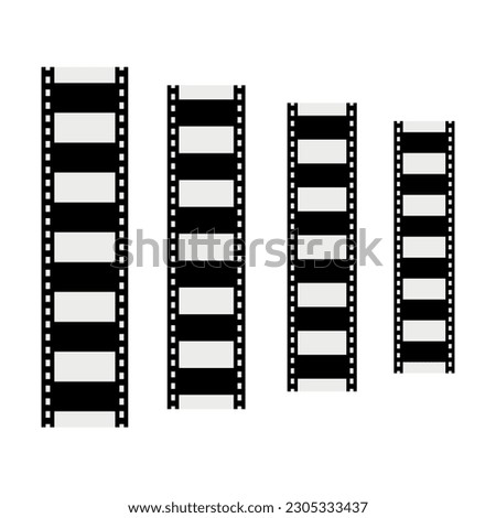 Film strip set on white vector image. Photo film strip warp vector image