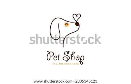 Pet Shop Logo Design in Monoline Style Royalty-Free Stock Photo #2305345123