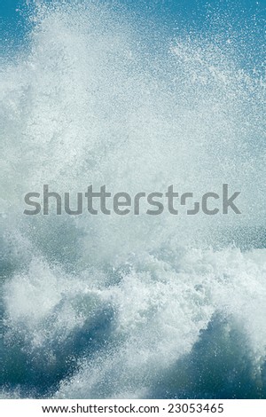 big water wave detail photo, blue and white color