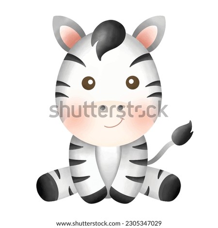 Cute zebra cartoon isolated  character