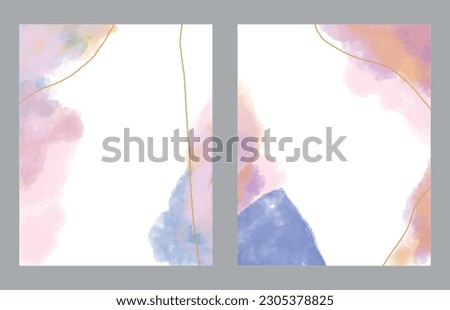 A set of two abstract background of minimalism. Hand-painted illustrations, with a geometric art pattern for art wall, wallpaper, murals, carpet, hang a picture
