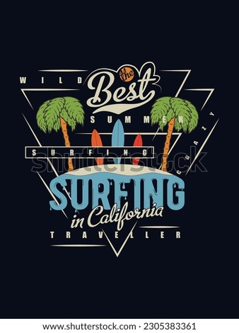 The best surfing in California T shirt design 