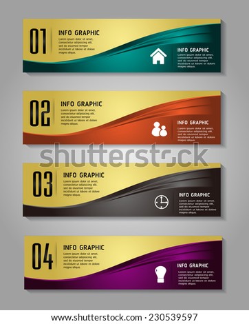 colorful modern text box template for website computer graphic and internet, numbers. label. 