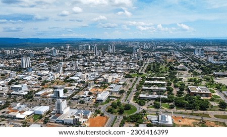 Palmas, Tocantins. Brazil. September 21, 2022. Aerial footage of the city. Royalty-Free Stock Photo #2305416399