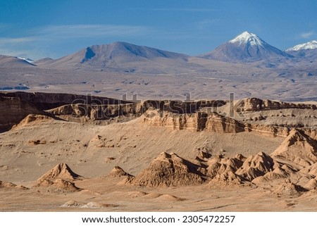 Atacama Desert, San Pedro de Atacama, Antofagasta, Chile on May 02, 2023. Moon Valley.