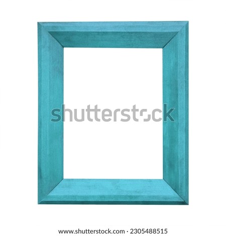 Blue photo frame contemporary simple modern rectangular isolated style template white background