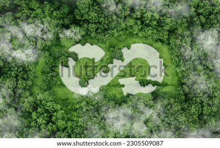 The circular economy icon on nature background in The concept circular economy for future growth of business and design to reuse and renewable material resources and environment sustainable Royalty-Free Stock Photo #2305509087