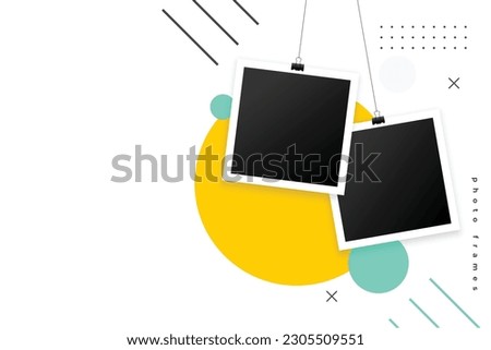 hanging photo frame trendy template for your memory vector Royalty-Free Stock Photo #2305509551