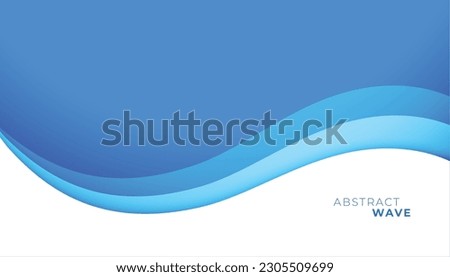abstract blue wave shape with dynamic curls background design vector Royalty-Free Stock Photo #2305509699