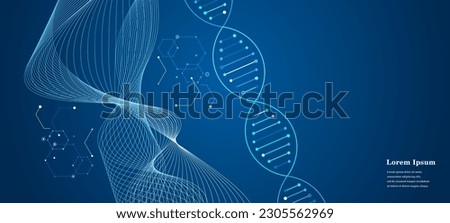 abstract blue white wave, geometric DNA texture background, scientific technology, genetic concept