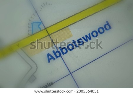 Abbotswood village, Hampshire, United Kingdom atlas map town name - tilt-shift