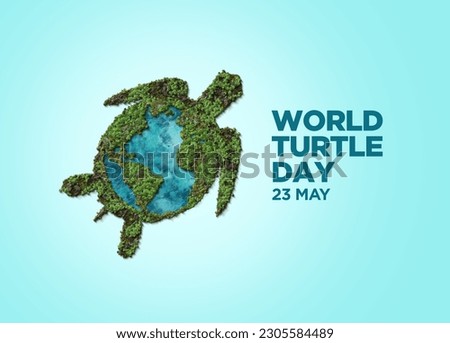 World Turtle Day Template Design. World oceans day concept, turtle underwater with many beautiful coral, help to protect animal and environment
