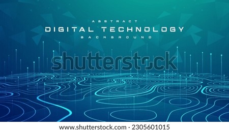Digital technology speed connect blue green background, cyber nano information, abstract communication, innovation future tech data, internet network connection, Ai big data, line dot illustration 3d Royalty-Free Stock Photo #2305601015
