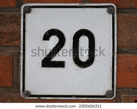 Number digit 20 for birthday or anniversary