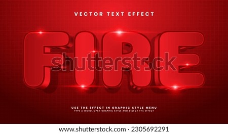 Red fire editable text style effect. Vector text effect, with luxury concept.