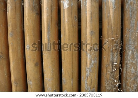 rows of bamboo with walls arranged harmoniously and bathed in sunlight, give a warm impression and are suitable for use as a place for quotes, wallpapers, backgrounds and templates