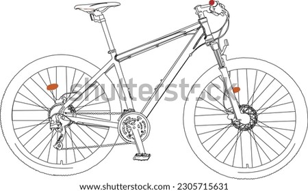 black and white bicycle line art