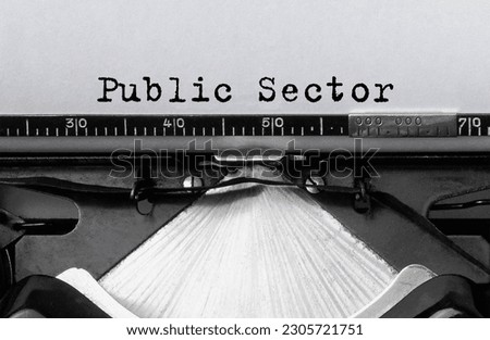 Text Public Sector typed on retro typewriter