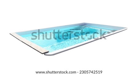 Swimming pool with water isolated on white