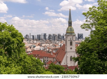 View of the center of Bratislava, the capital of Slovakia, Europe