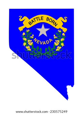 Nevada vector map and flag isolated on white background.Original and simple Nevada state flag isolated vector in official colors and proportion correctly