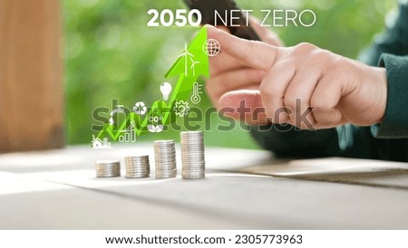 Digital growth curve of CO2 sensor percentage. Net zero emissions by 2050, policy animation concept, green renewable energy technology for clean environment of the future. CO2 reduce concept