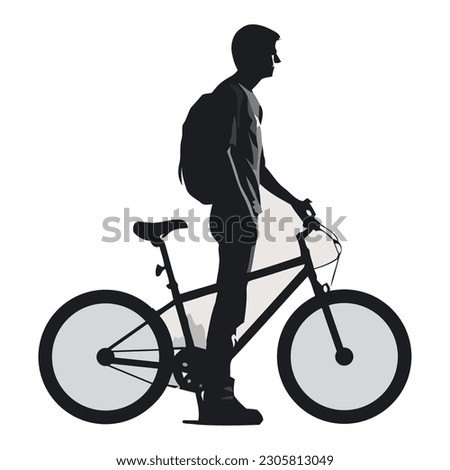 Silhouette cycling design over white