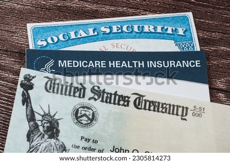 SSN and Medicare cards with a US Treasury Check