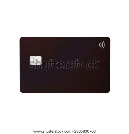 The credit card is black in color on a white background