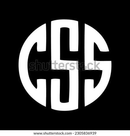 CSS letter round logo design Royalty-Free Stock Photo #2305836939