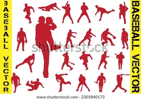 Baseball silhouette vector image,
player silhouettes vector image,
Baseball badges vector image,
Set of baseball icons vector image,
Baseball monochrome elements set 