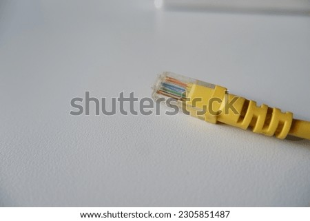 Lan cable with white background