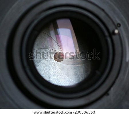 The diaphragm of a camera lens aperture