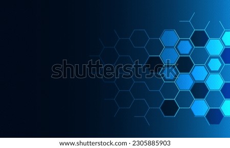 Abstract technology background and design element with hexagons pattern and geometric shapes