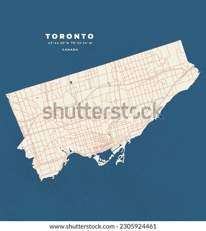 Toronto map vector poster flyer Royalty-Free Stock Photo #2305924461
