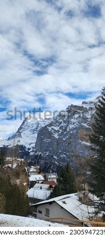 gimmelwald-murren beautiful view in switzerland with full screen picture