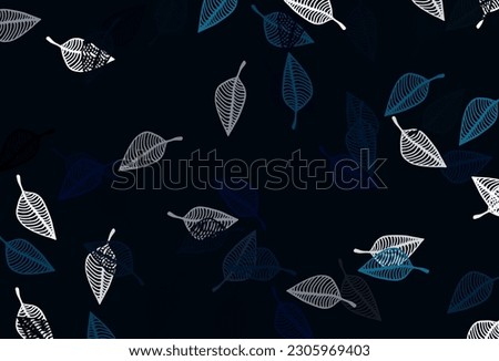 Light BLUE vector doodle cover. An elegant bright illustration with leaves in Natural style. Pattern for coloring books and pages for kids.