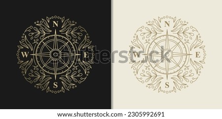 A Grandeur themed Compass with Floral Engravings