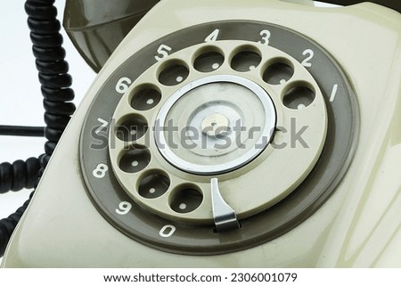 Old telephone or vintage telephone. The old telephone was changed by mobile phone or smart phone. Old technology for communication.