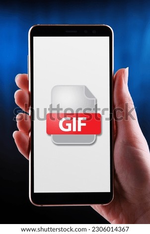 A smartphone displaying the icon of GIF file