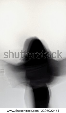 Woman Shadow Dancing Silhouette on white Background