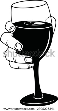 Glass Of Wine Clip Art Graphics, Isolated Background.