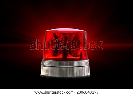 Red Color Emergency Light Warning Vehicular Police Alarm Siren Buzzer Isolated with Clipping path. Royalty-Free Stock Photo #2306049297