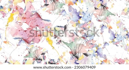 Fabric print design. Seamless grunge watercolor paint stroke. Vector illustration Royalty-Free Stock Photo #2306079409