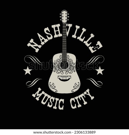 Nashville Country Music Guitar Vector Graphic Royalty-Free Stock Photo #2306133889