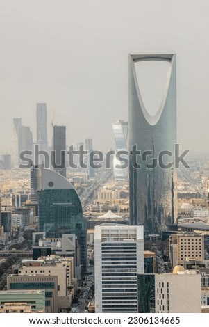 Aerial panorama of downtown of Riyadh city, Al Riyadh, Saudi Arabia Royalty-Free Stock Photo #2306134665