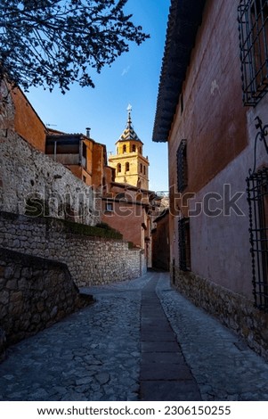 Small mountain village in Spain. Landscape photography. Teruel. Royalty-Free Stock Photo #2306150255